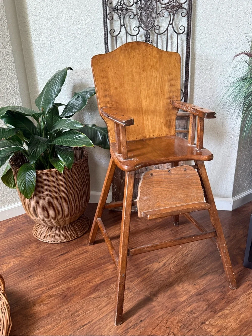 Antique Vintage Wooden High Chair